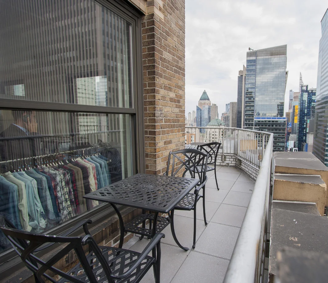 Outdoor terrace with Midtown Manhattan skyline views